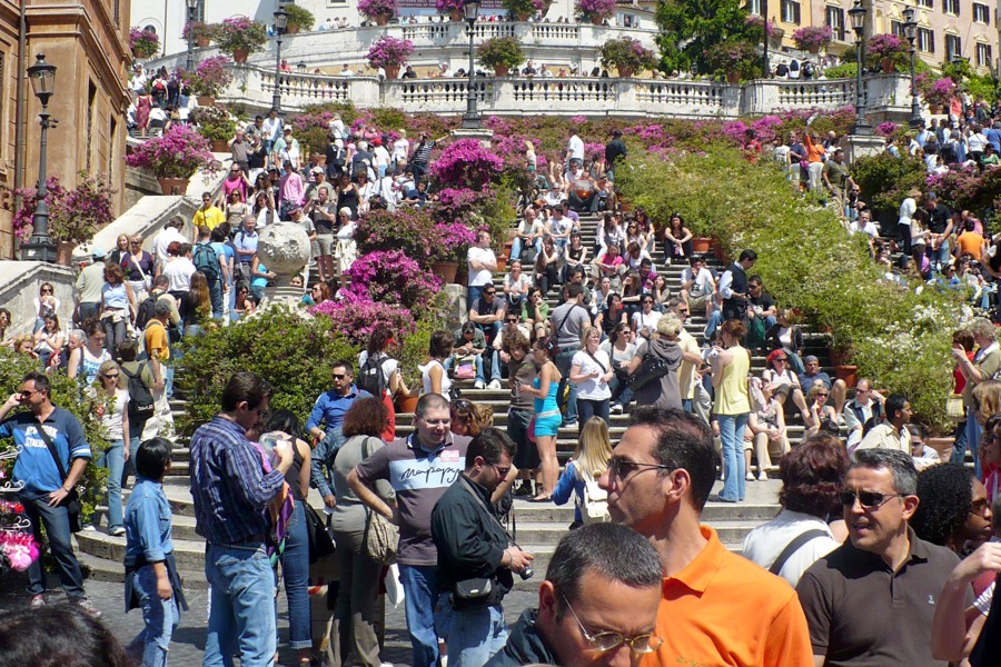 Spanish Steps by day with flowers